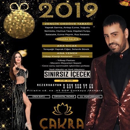 Çakra Restoran Ankara Yılbaşı 2019 Programı