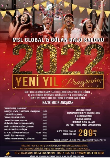 Gölan Balo Salonu Gölbaşı Yılbaşı Programı 2022