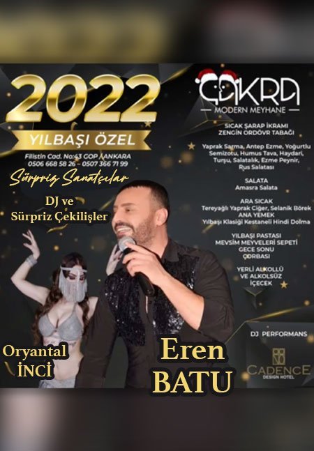 Çakra Restaurant Yılbaşı Programı 2022