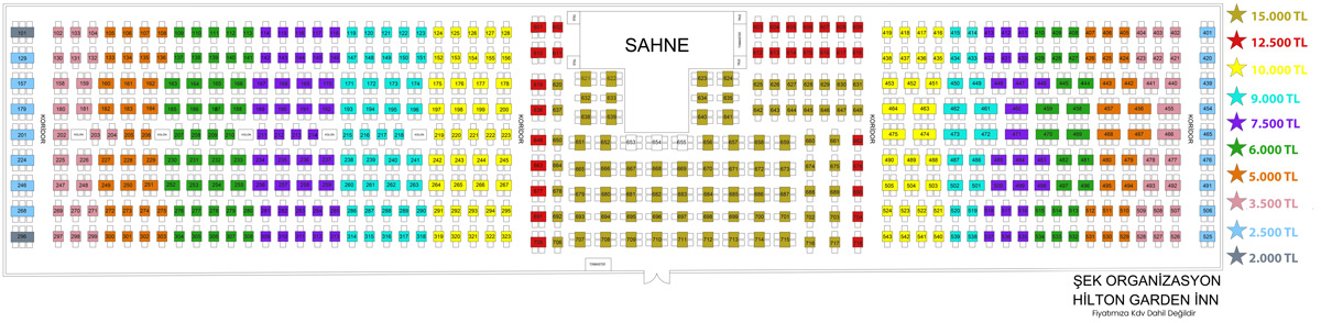 Hilton Garden Inn Ankara Yılbaşı 2024 Oturma Planı