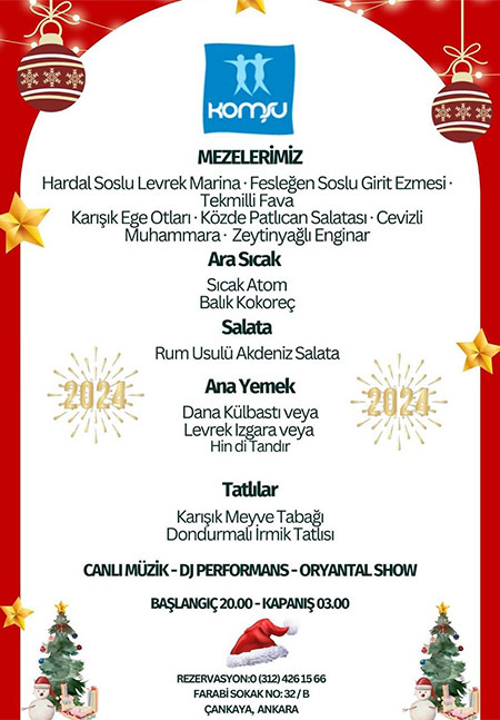 Komşu Restaurant Farabi Yılbaşı Programı 2024